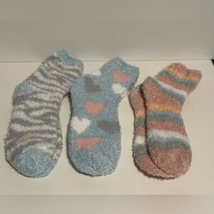 Collection of 3 Pairs of Fuzzy Socks Size 9-11